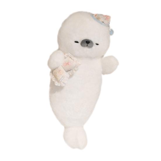 Seal Plush Doll Soft Stuffed Animal Pillow for Sleep & Anxiety Relief 70cm Cute Hugging Toy for Kids Adults Long Body Pillow for Bed Sofa