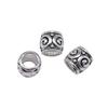 5 st Gängade Pärlor med Stort Hål Pärlor Antik Silverfärg Zinklegering 9X9X8mm