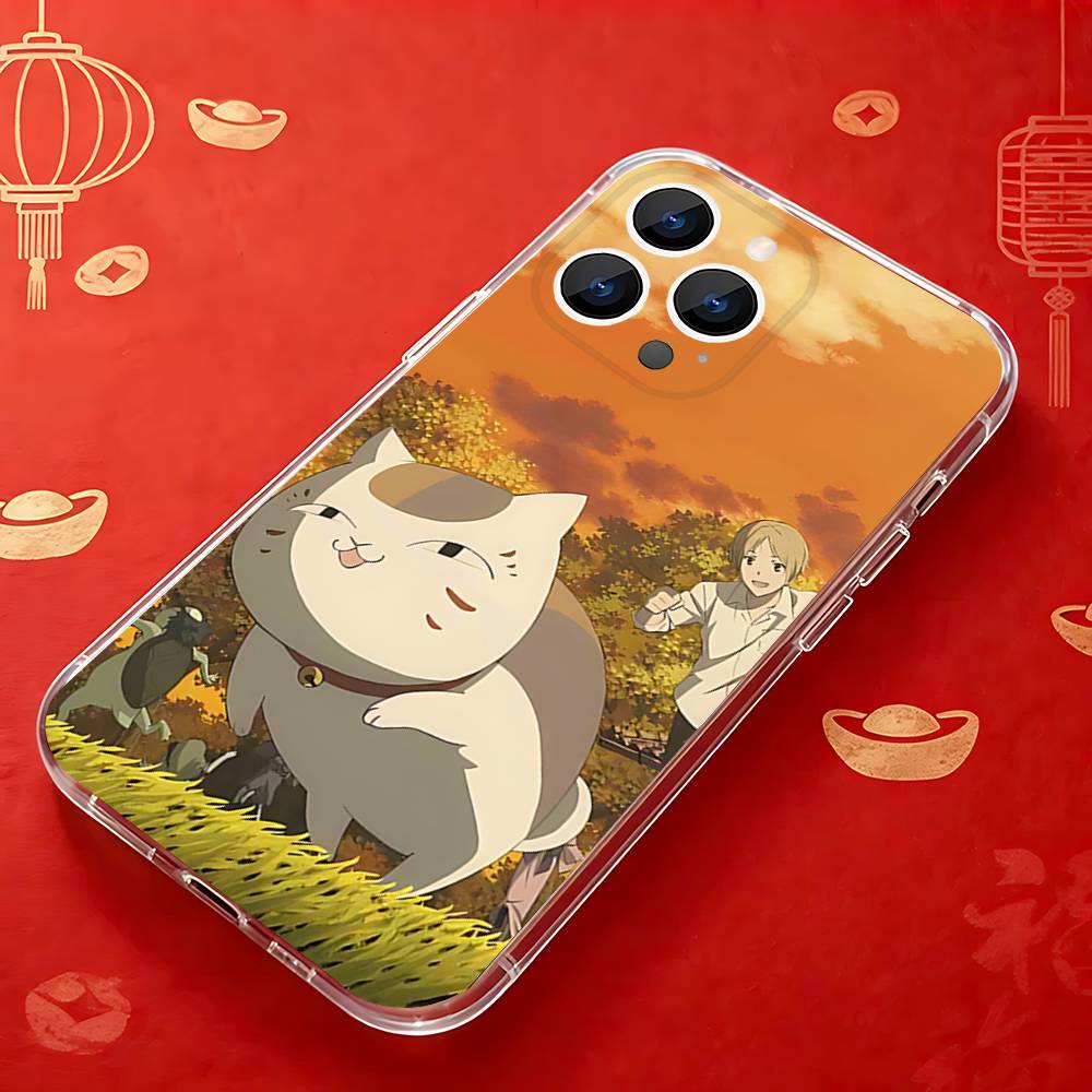 Sensei N-Natsume yujinchou Nyanko Hülle Für iPhone 17,16,15,14,13,12,11 Pro,Max,Plus,X,XS,XR,SE4,E Mini Transparente Weiche Hülle