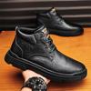 Herren High-Top Freizeitschuhe Herren Winter Baumwollschuhe mit Samt zum Warmhalten Neue Martin Stiefel Herren wasserdichte Werkzeuglederstiefel
