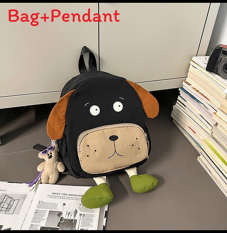 Cartoon-Hunde-Rucksack aus Nylon für Schule, Reisen und den täglichen Gebrauch