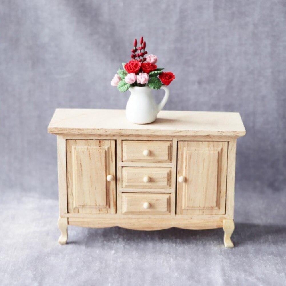 Mini Meuble en Bois Simulé Maison de Poupée Figurine Modèle Jouet Réaliste Maison de Poupée Miniatures Figurines 1/12 Accessoires de Maison de Poupée
