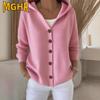MGHR Women's Fashion Casual Solid Color Print Autumn Winter Long Sleeve Hoodie
