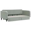 Extendable Daybed with Drawers Light Grey 100 X 190 Cm Velvet