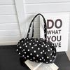 Yogodlns Eenvoudige Stippen Tote Bag Lichtgewicht Nylon Handtas Dames Casual Werk Schoudertas Grote Capaciteit Sport Opvouwbare Opbergtas