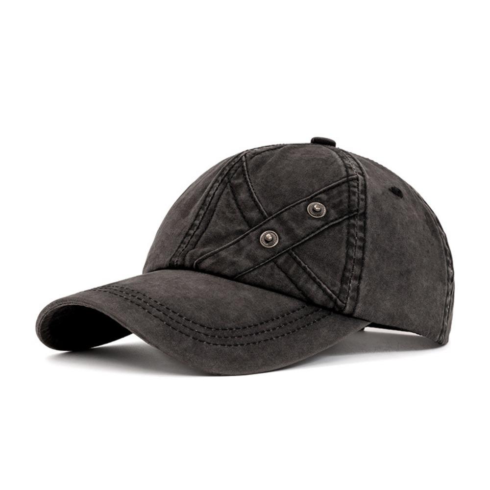 Outdoor Washed Cotton Baseball Cap Adjustable Trucker Style Sports Cap Solid Color Four Seasons Dad Hat Men Women