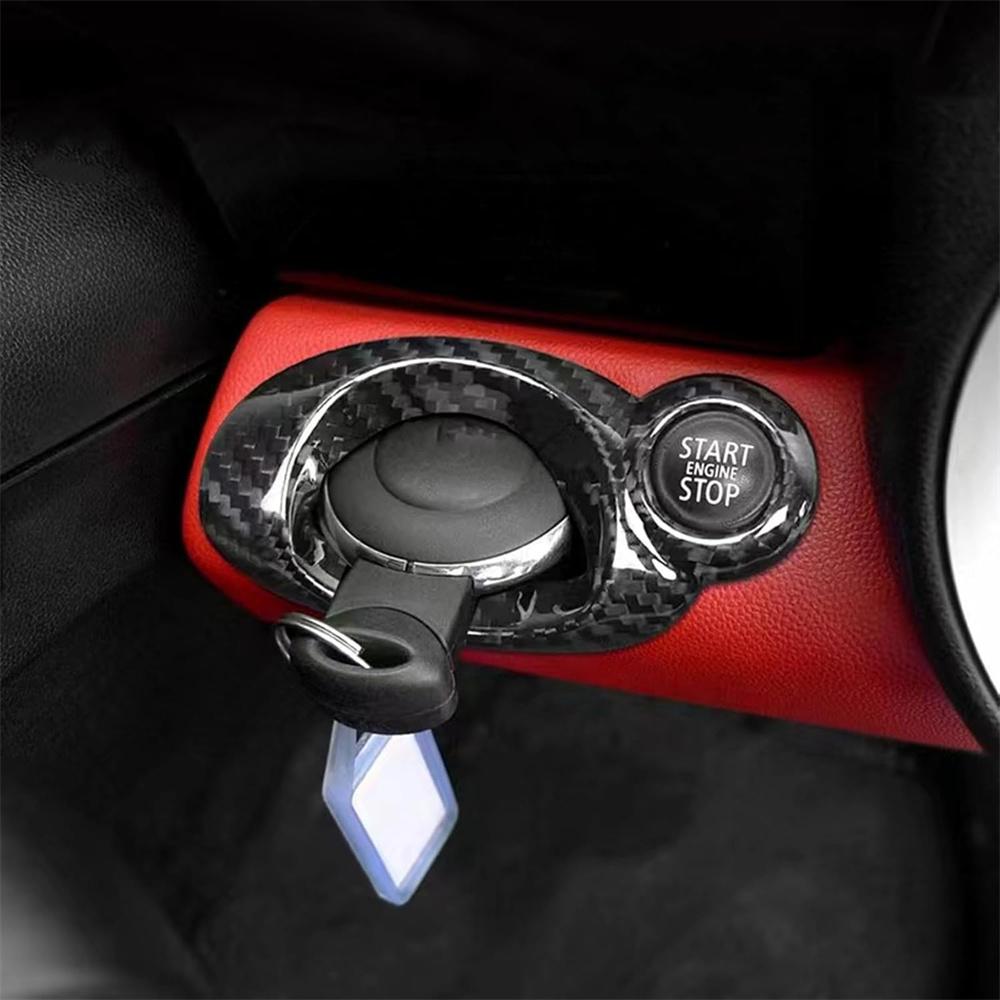 Ignition Switch Key Frame Decoration Sticker for BMW MINIR56 Real Carbon Fiber