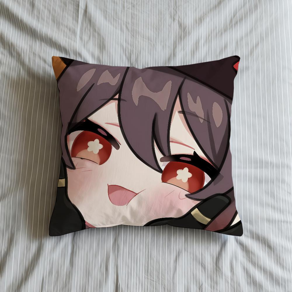 Cushion Impact Soft Genshin Case Face Q Game Sofa Living Room Home Comfortable Office Decor Protective Cupping Pillow Covers