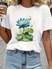 (Asiatische Größe) T-Shirt Top Print Trend Süßer Lieblicher Stil Frauen Frau Mode Kleidung Kurzarm T-Shirt Weibliche Grafik T-Shirts
