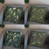 2D Green Birds And Leaves Patterned Pillow Cover Pattern Cushion Cover Suitable For Sofa Bedroom Car Pillow Cover