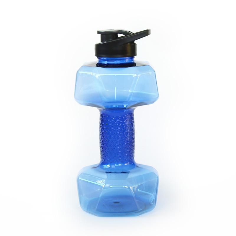 1pc 1500ml High Capacity Plastic Dumbbell Shaped Portable Water Bottle Creative Fitness Dumbbells Sport Bottle