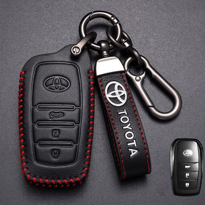 2026 Hot For Toyota Hub Caps Leather Car Key Case Cover Shell Bag For Toyota Corolla SE 2023 Camry 50 55 TLC200 Yaris Land Cruis