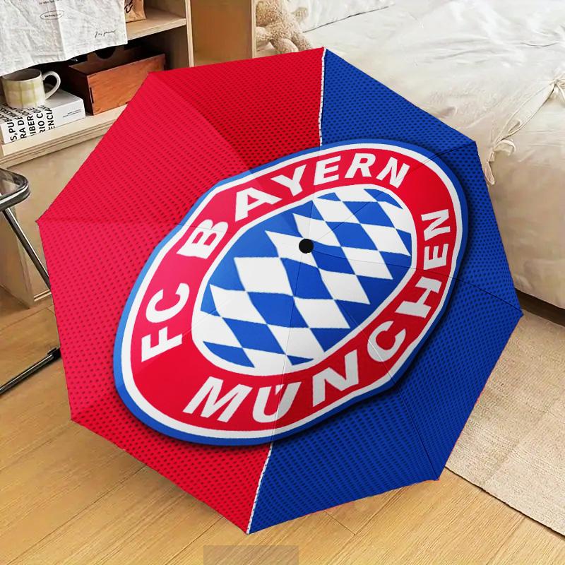 1 ST FC Bayern München Bedrukte Paraplu Opvouwbare paraplu, automatische paraplu 8-Ribben voor Reizen, kamperen Fan cadeaus Kerstcadeaus