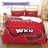 Western Kentucky Hilltoppers Pattern Bedding Set Quilt Cover Pillowcase Home Decor Gift (1 * Duvet Cover + 2 * Pillowcase, Without Core)