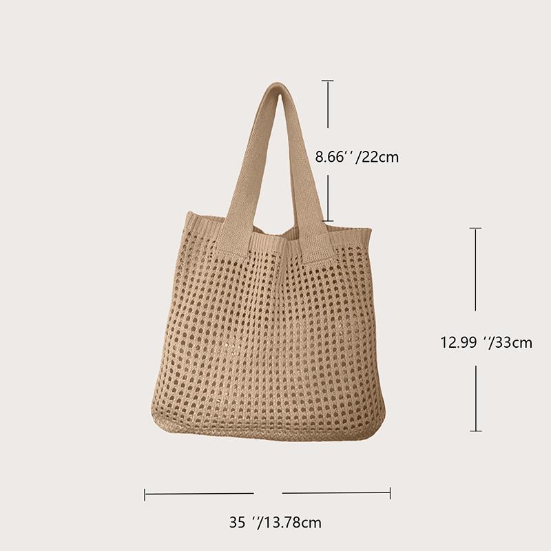 Wool Large Capacity Knit Bag Shoulder Shopping Bag for Women Cotton Cloth Girls Tote Shopper Bag Female Handbag Crochet Bag KTY