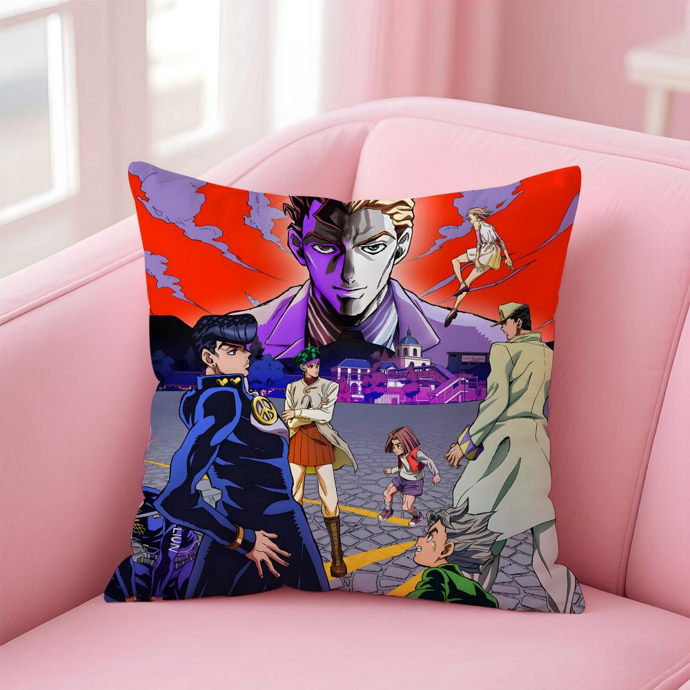 JJoJos Bizarre Adventure Cushion Cover Pillow Case Soft Friendly Fabric Concealed Zipper