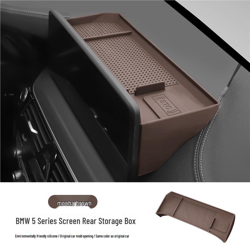 Compatible with BMW X5 LX3 iX1 Center Console Silicone Storage Box for New 3 & 5 Series - Rear Screen Decoration.
