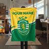 Custom Name,Sporting CP Printed Flannel Blanket, Soft Throw for Bedroom Sofa, Washable, Christmas Present, Great Gift.