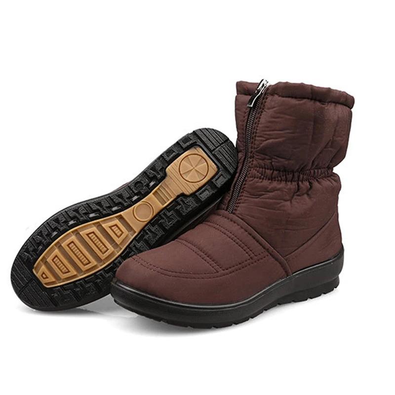 2025 Winterschuhe Damen Schneestiefel Flach Rutschfest Wasserdicht Damen Stiefeletten Warm Plüsch Übergröße 42 Schwarz Rot Blau