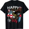Gelukkige 4 juli Patriottisch Amerikaans Vlag USA Mannen Vrouwen T-shirt Onafhankelijkheidsdag Herdenking Tee Tops Unisex Katoenen Shirt