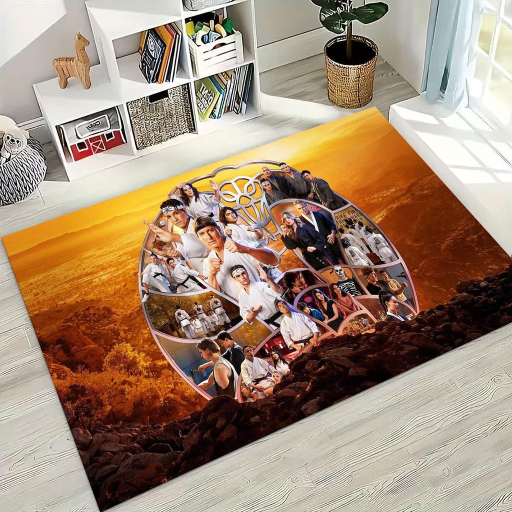 3D Cobra Kai Karate Daniel LaRusso Johnny Art Rug for Bedroom Living Room Sofa Home Doormat Decor, Large Kids Non-slip Floor Mat