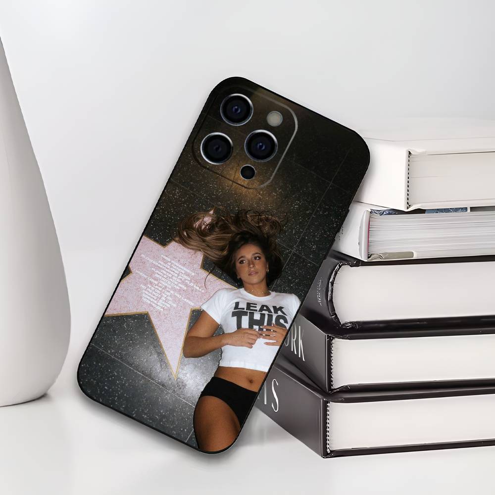 T-Tate McRae Singer Phone Case For iPhone 17,16,15,14,13,12,11 Plus,Pro Max,XS,Soft Silicone Black Cover