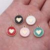 Hearts Enamel KC Color Love Charm Antique Bronze Zinc Alloy Jewelry Making Supplies Jewelry Maker Style Bracelet Charms