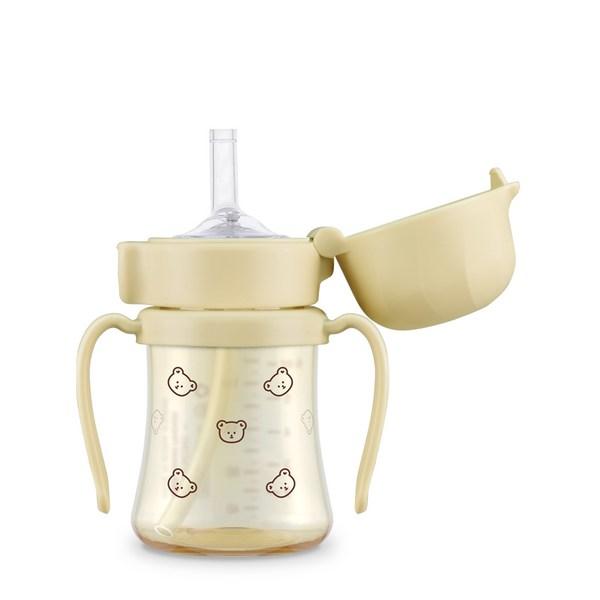 Gromimi Säuglings-PPSU-Trinkbecher mit Strohhalm 200ml, Dotcom butter, 1 Stück