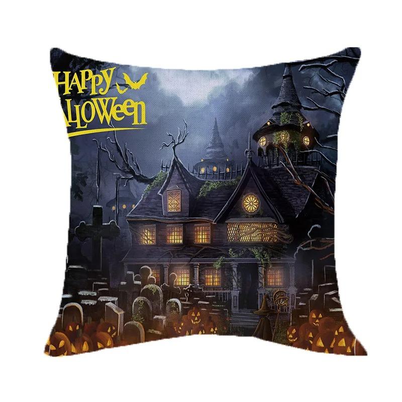 Housse de Coussin Thème Halloween Voiture Bureau Salon Canapé Décoration Lanterne Citrouille Halloween