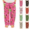 Children's Versatile Christmas Print Pocket Plush Casual Pants Pajama Pants Home Pants