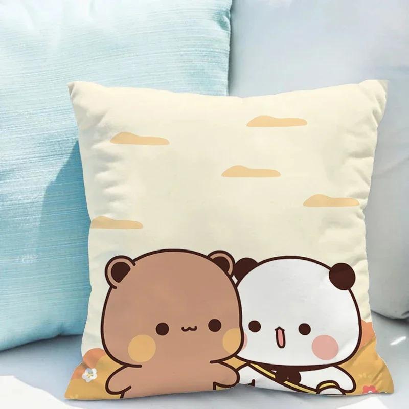 Fata de perna Bubu Dudu 45x45cm fata de perna cu ursuleti din desene animate sufragerie husa de perna canapea dormitor decor cadou pentru copii
