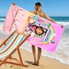 Naam Op Maat Gabby Poppenhuis Print Strandlaken, Groot Zacht Sneldrogend Handdoek voor Strand Camping Zwemmen
