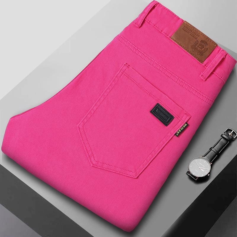 Summer Stretch Denim Trousers for Men Straight-Leg Slim Fit Versatile Casual Trousers New Arrival Denim Long Trousers