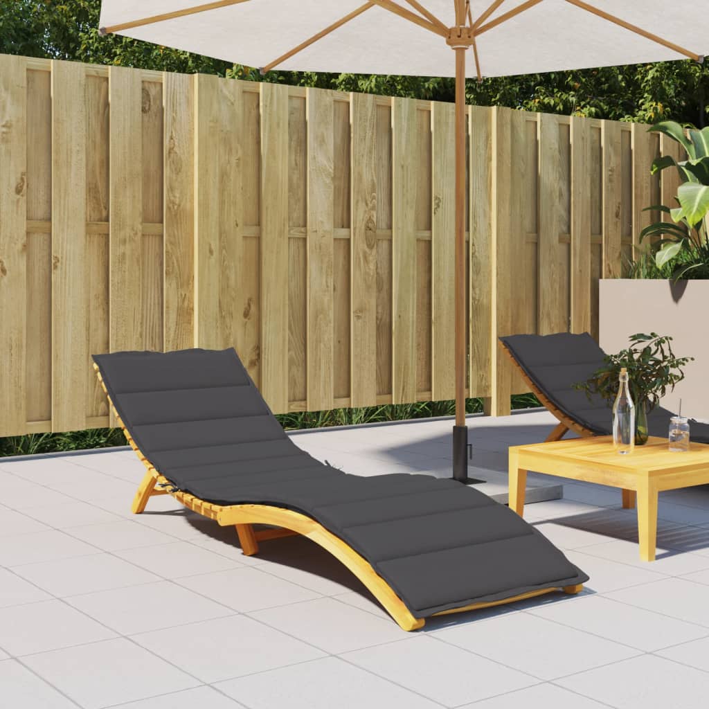 Sun Lounger Cushion, Anthracite Mélange, 200X70X4 Cm