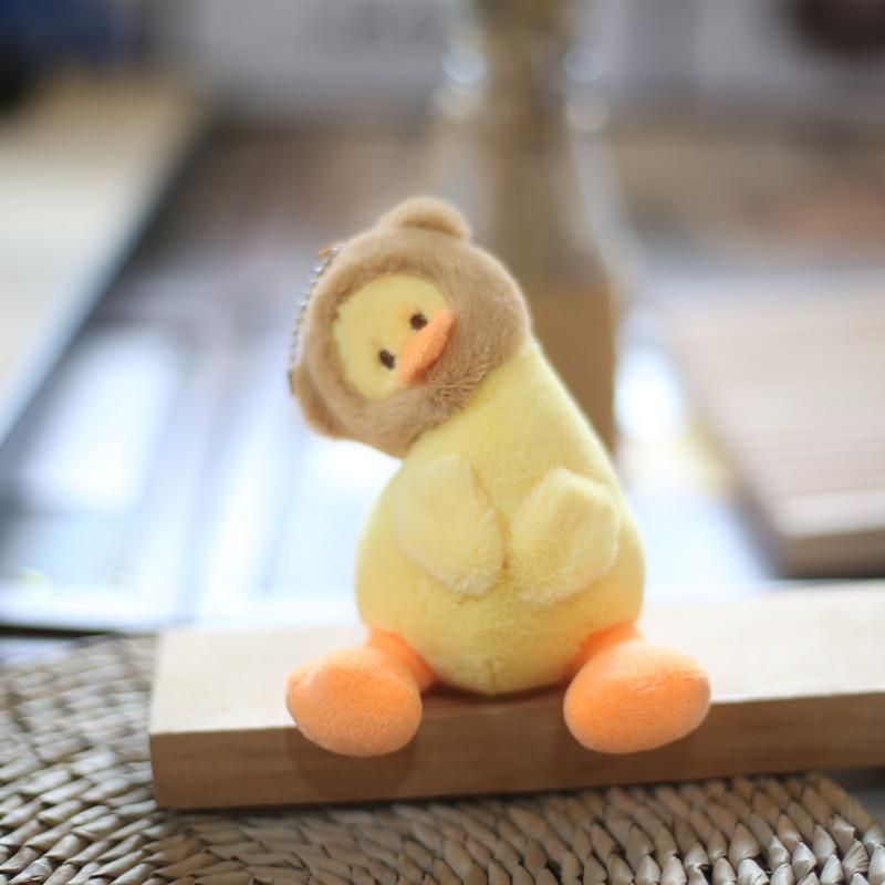 Pendentif Canard Mignon Mignon Petite Tête Inclinée Peluche Poupée Petit Canard Jaune Sac Suspendu Porte-clés Poupée