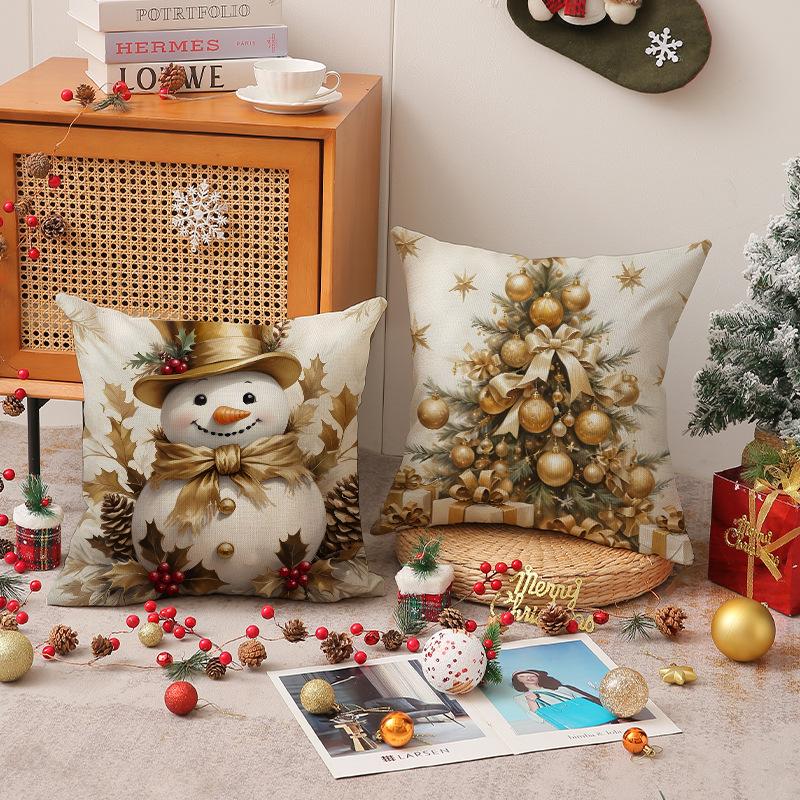 Christmas Pillow Cover Car Back Seat Cushion Indoor Versatile Holiday Decoration Sofa Cushion