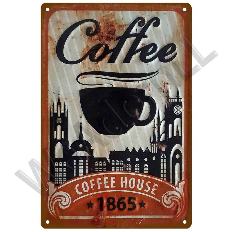 Metalen Bord Retro Decor Koffie Vintage Blikken Bord Plaque Metalen Plaat Muurkunst Posters Voor Keuken Bar Café Kamer Retro IJzeren Schilderij