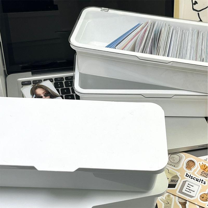 Boîte de rangement pour photos d'idoles, boîte en plastique transparente, collection de cartes photo Kpop, organisateur de bijoux, fournitures de rangement, boîte de rangement de bureau