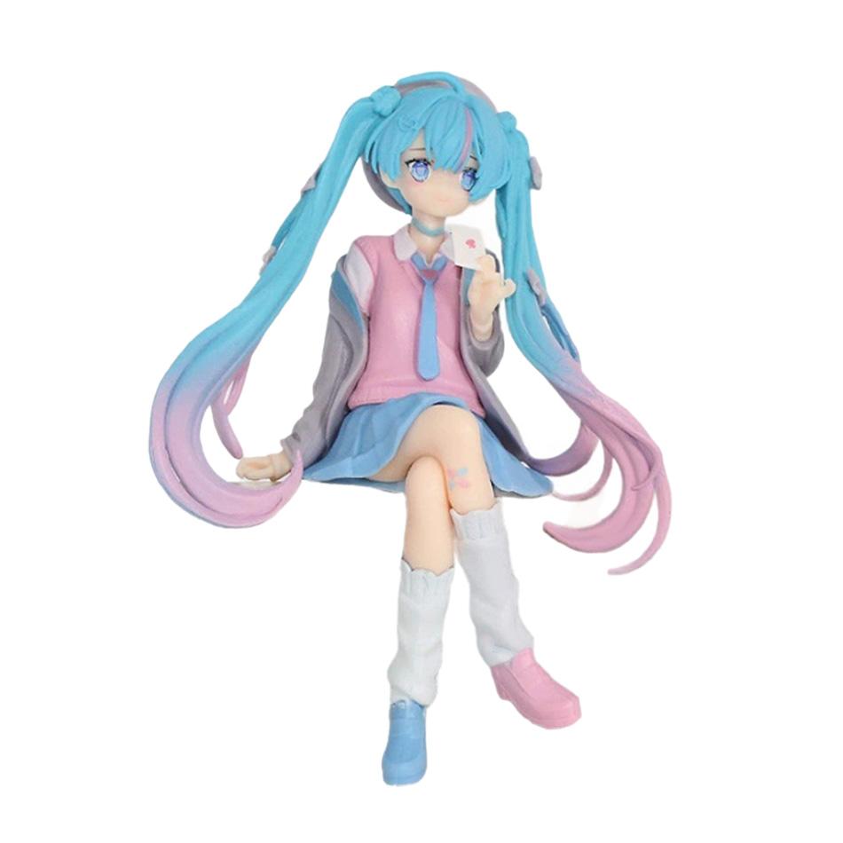 NEUE 14CM Hatsune Miku Schreibtisch Niedliche Actionfigur Neko T-Shirt Version. Anime Figur Kawaii Mädchen Modell Spielzeug Geschenk