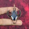 Shungite Pendant Copper Wire Wrapped Pendant Bull Face Shape Pendant Copper Jewelry Anniversary Gifts Handmade Pendant Real Gemstone Pendant