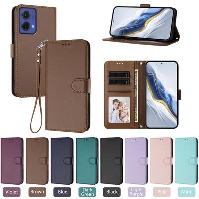 Flip Leather Magnetic Wallet Case for Motorola Moto G56 G86 G06 G85 G75 G55 G35 G05 G15 G86 Power Card Slots Holder Back Cover