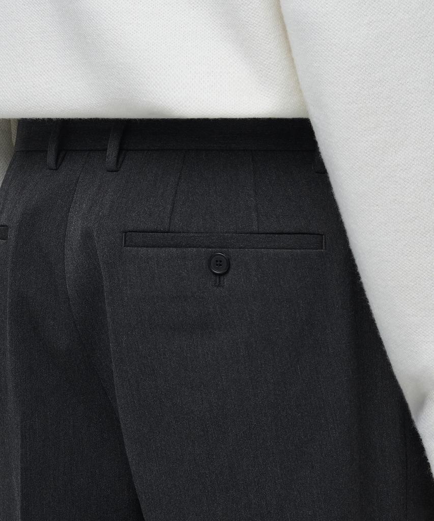 MUSINSA STANDARD Heavyweight Fleece-Lined Wide Hidden Elastic Waist Slacks [Charcoal Gray]