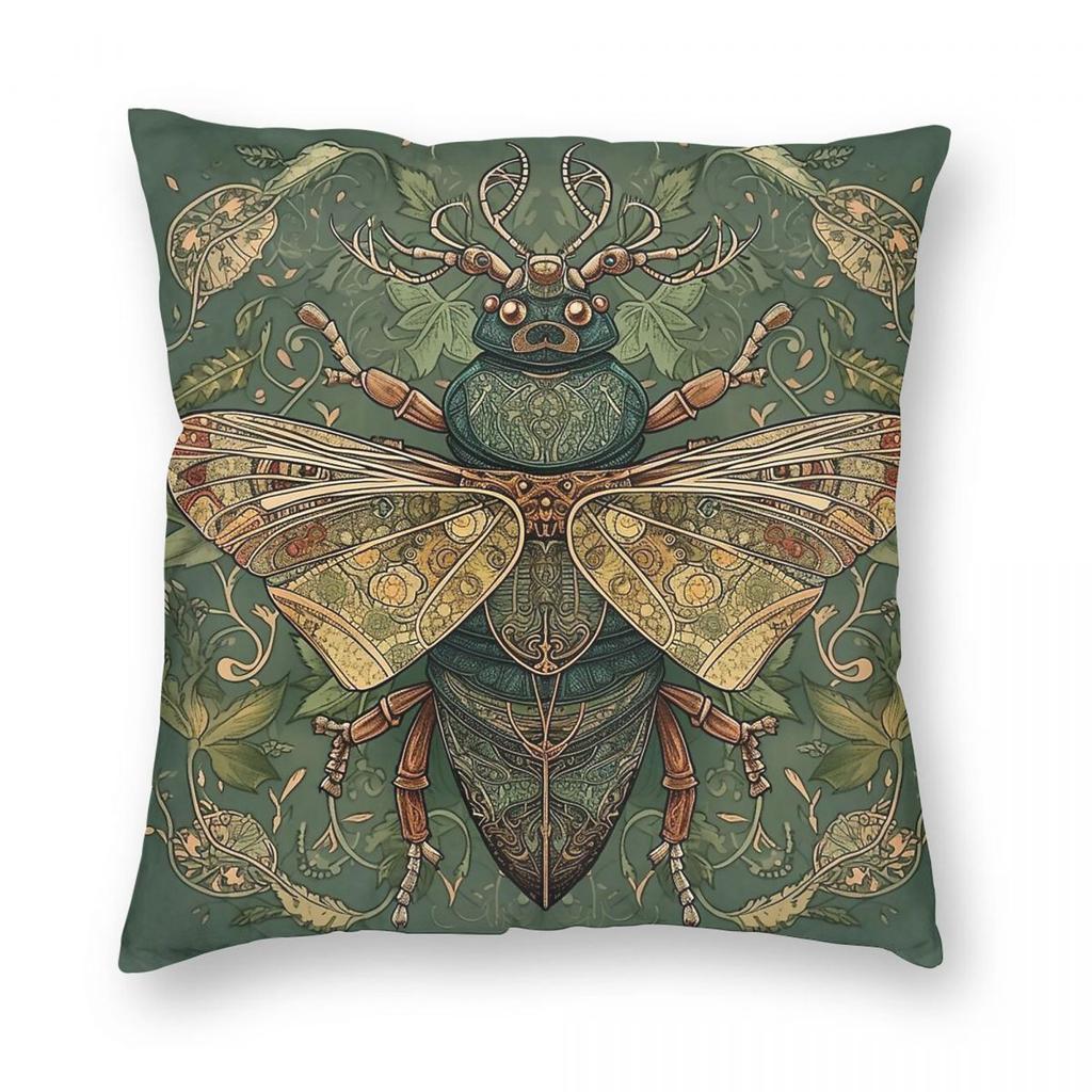 Federa Quadrata per Cuscino Insetto Cicala Scarabeo Poliestere Lino Velluto Stampata Decorativa Federa per Cuscino da Lancio Custodia per Cuscino da Stanza Vendita all'Ingrosso