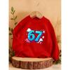 Kids Sweatshirt Over 4Y Unisex Boys Girls 3D Blue Geometric Number 67 Cloud Lightning Graphic Gray Crewneck Soft Fleece Pullover For 4-12 Children