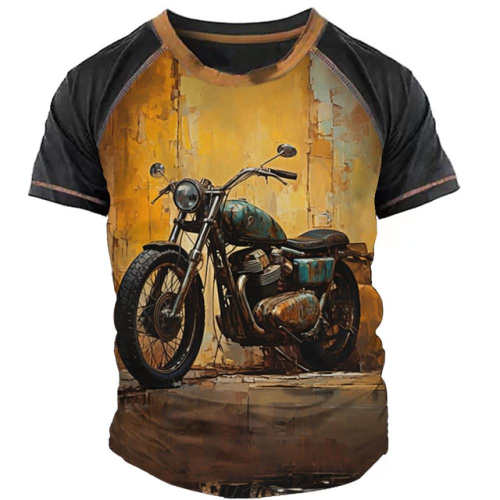 Herr Sommarkläder 3d Grafik T-shirts Vintage Motorcykel T-shirts Streetwear Kortärmade Toppar Herr Motorcykeltröjor Tee