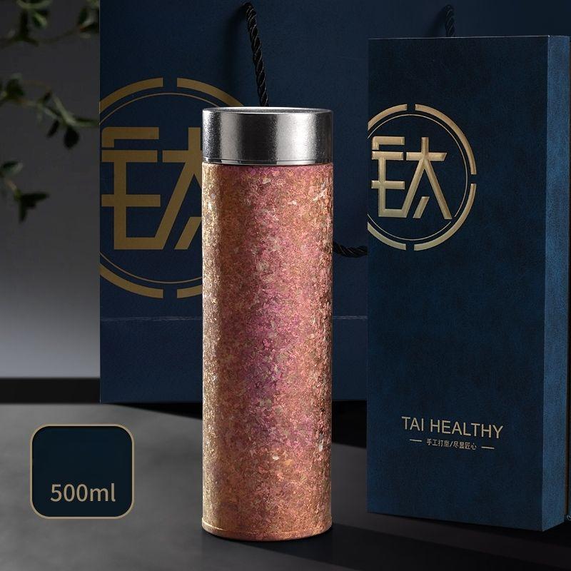 Pure Titanium Thermos Cup Double Titanium High Vacuum Insulated Water Cup Car Tea Cup with Water Separation