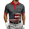 Men's Short Sleeve Polo Shirt Halloween Flag Print Casual Button Down Collar Summer Top
