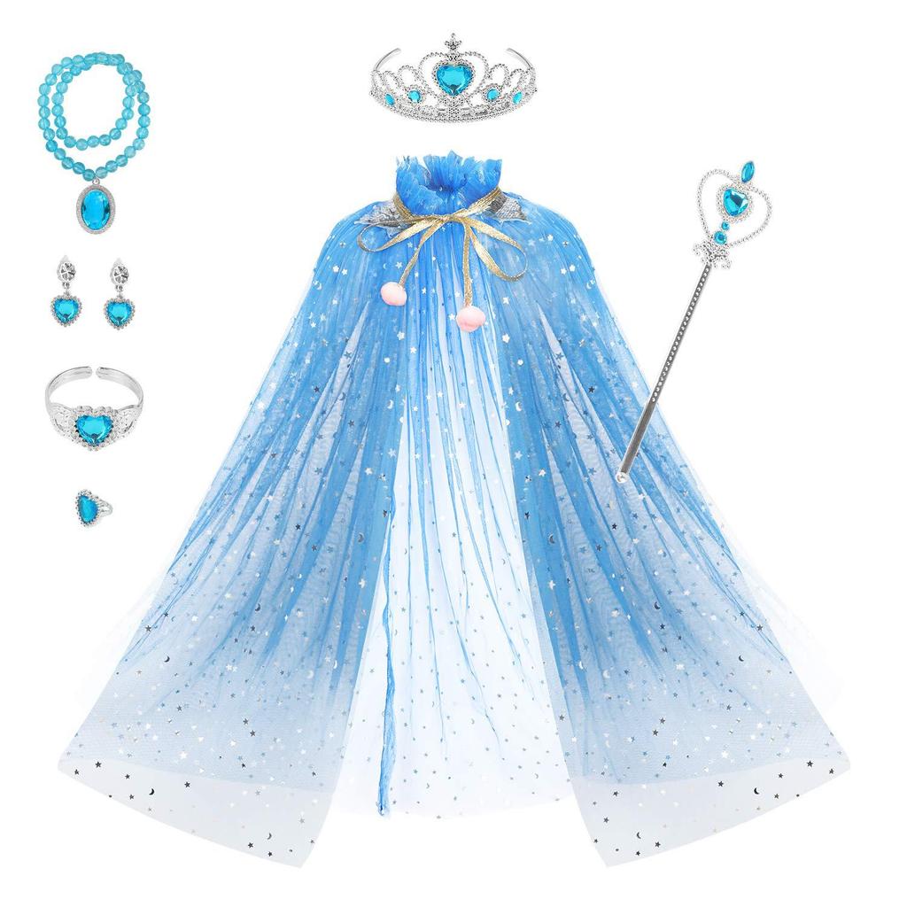 Mermaid Princess Role Play Cape Toy Sequined Clothes Children Girls Halloween Carnival Birthday Party Dress Up Exquisite Capes