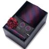 New Tie Men'S Suit Accessories Cufflinks Square Scarf Corsage Tie Premium Suit Gift Box Packaging