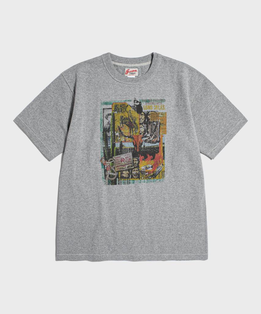 Beulonseun Western Collage Loopwheeled Graphic Tee Melange